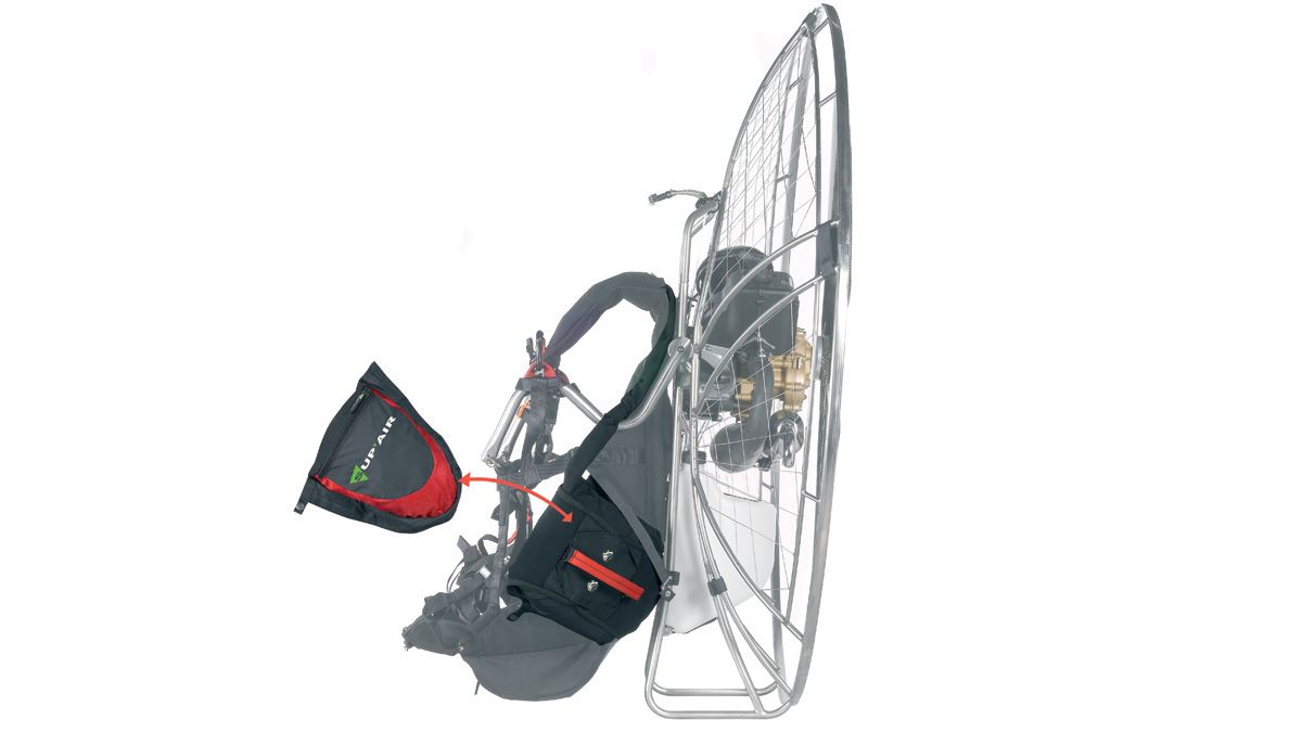 Подвесная система SupAir Paramoteur Evo - Установка бокового контейнера под спасательный парашют на подвесную систему SupAir PARAMOTEUR EVO